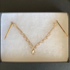 Gold and Rhinestone Hair Chain